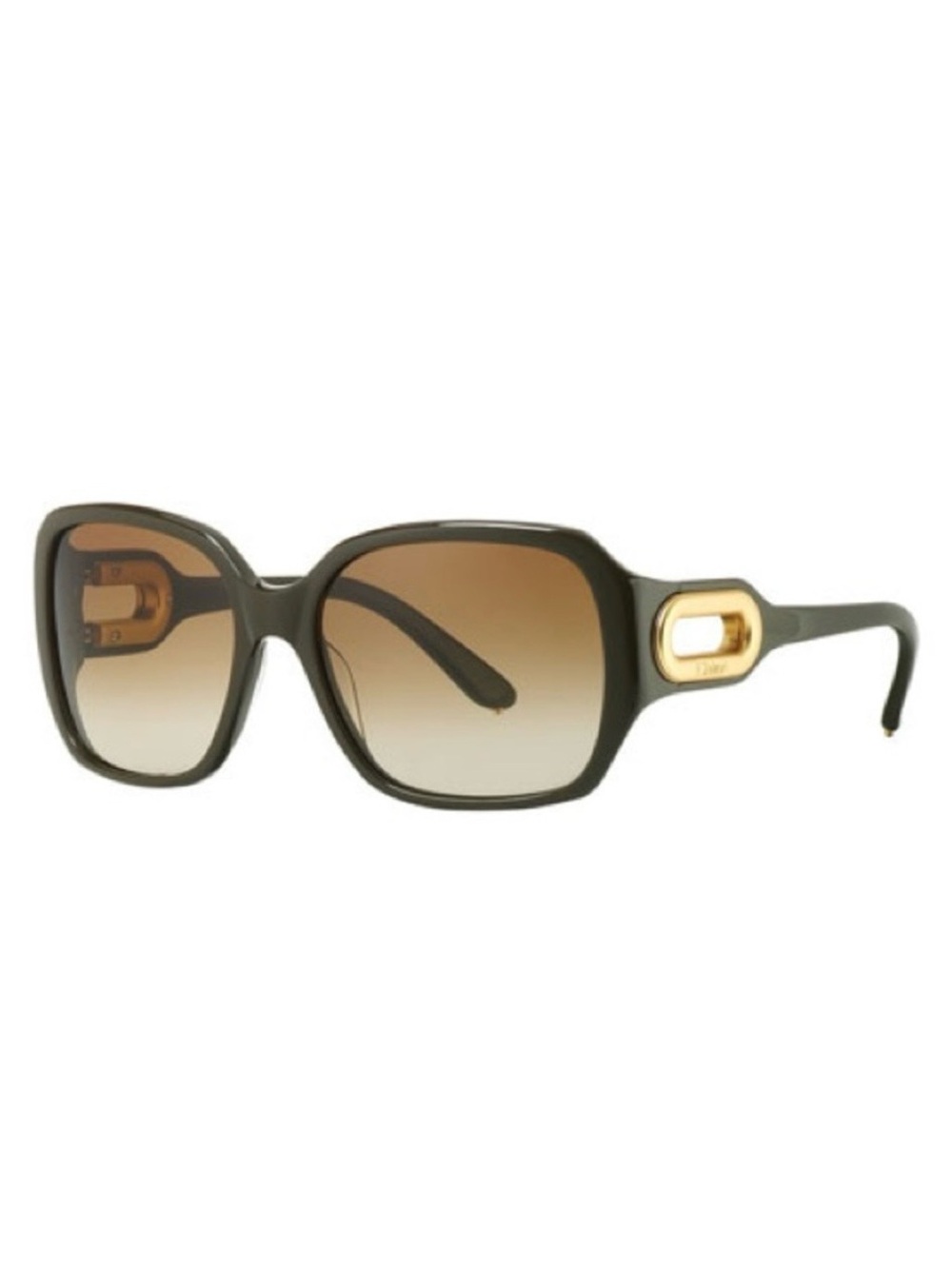 Chloe Olive Green Rectangular Women's Sunglasses with Gold Accent CL 2192